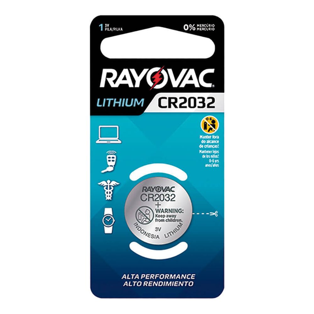 Pilha Botão Lithium Cr2032 Rayovac - Eletrotrafo - eletrotrafo