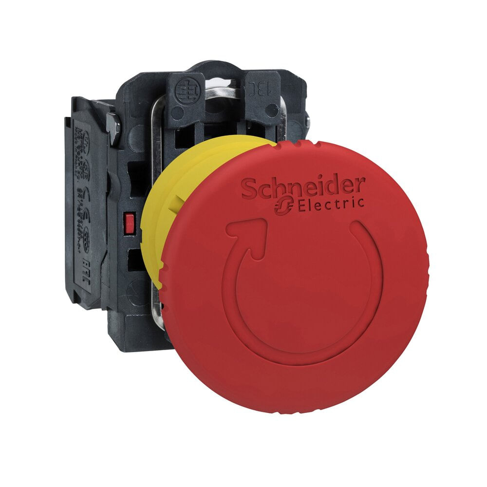 Botão Ø22mm Emergência Girar P/ Destravar Cogumelo Ø40mm 1NF
