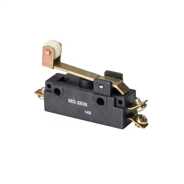 MICROINTERRUPTOR DE ACAO RAPIDA MG-2606 HASTE CURTA E ROLETE 20A