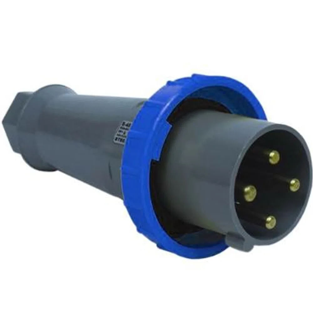Plugue Industrial Móvel 63A 3P+T 200/250V IP67 9H Azul Cód. N4579