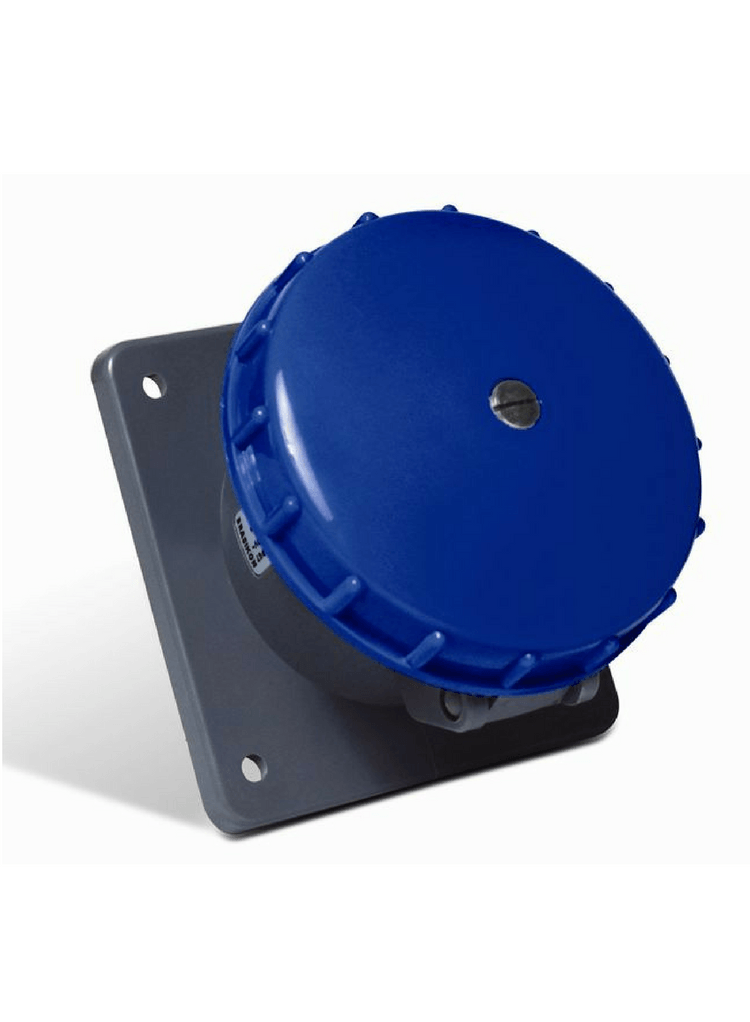 Tomada Industrial Embutir 125A 3P+T 220/250V IP67 9H Azul Cód