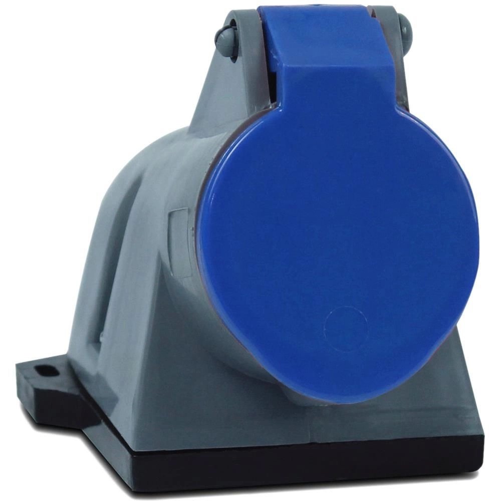 Tomada Industrial Sobrepor 32A 3P+T 220/250V IP44 9H Azul Cód