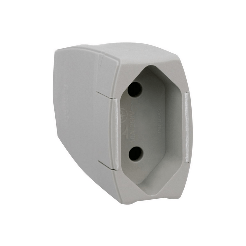 PINO PROLONGADOR FEMEA 2P 10A CINZA REF. 615823 – PIAL