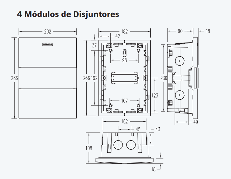 Quadro Embutir Simbox XF Tampa Opaca IP40 8GB1 – Siemens