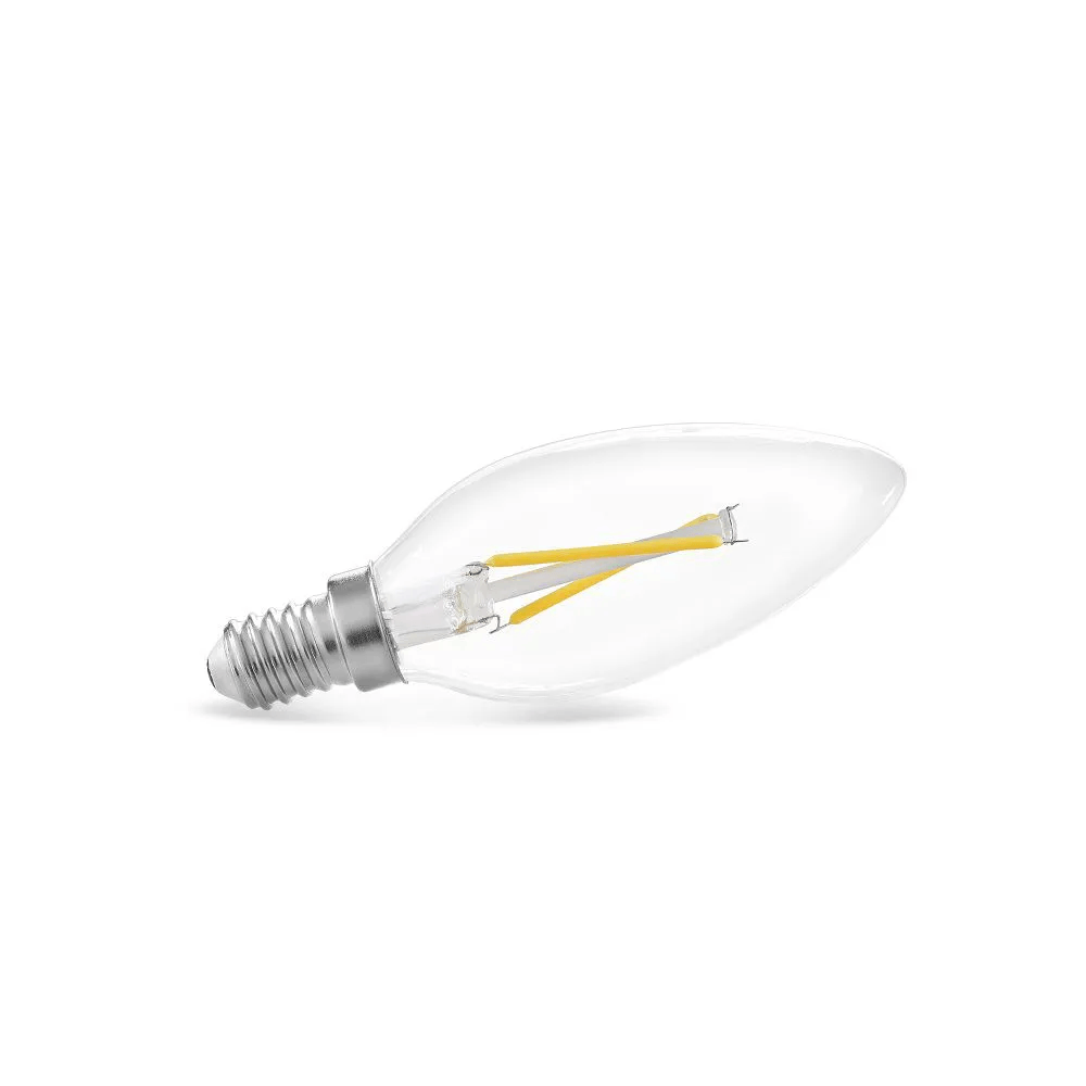 LAMPADA LED VELA FILAMENTO LISA CLEAR 2W 127V E14 2400K 200LMS REF