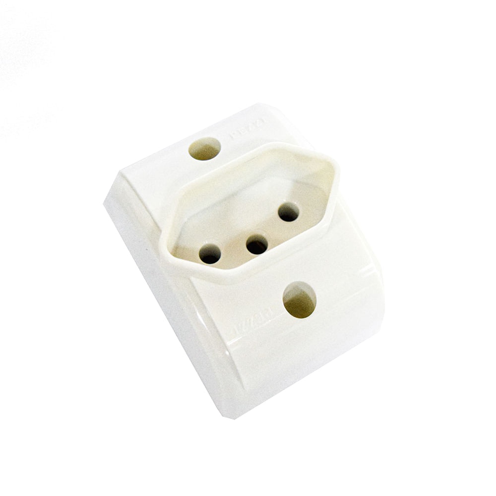 TOMADA PEZZI EXTERNA 2P+T 147-1 BRANCA 20A RET. NOVO ABNT