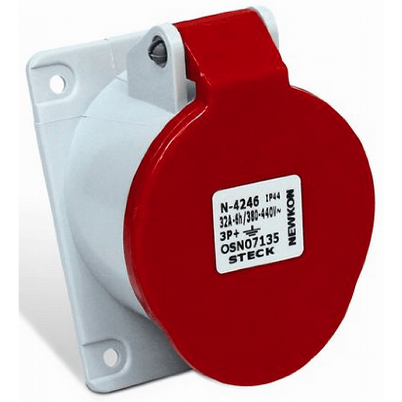 Tomada Industrial Embutir 32A 3P+T 380/440V IP44 6H Vermelho Cód