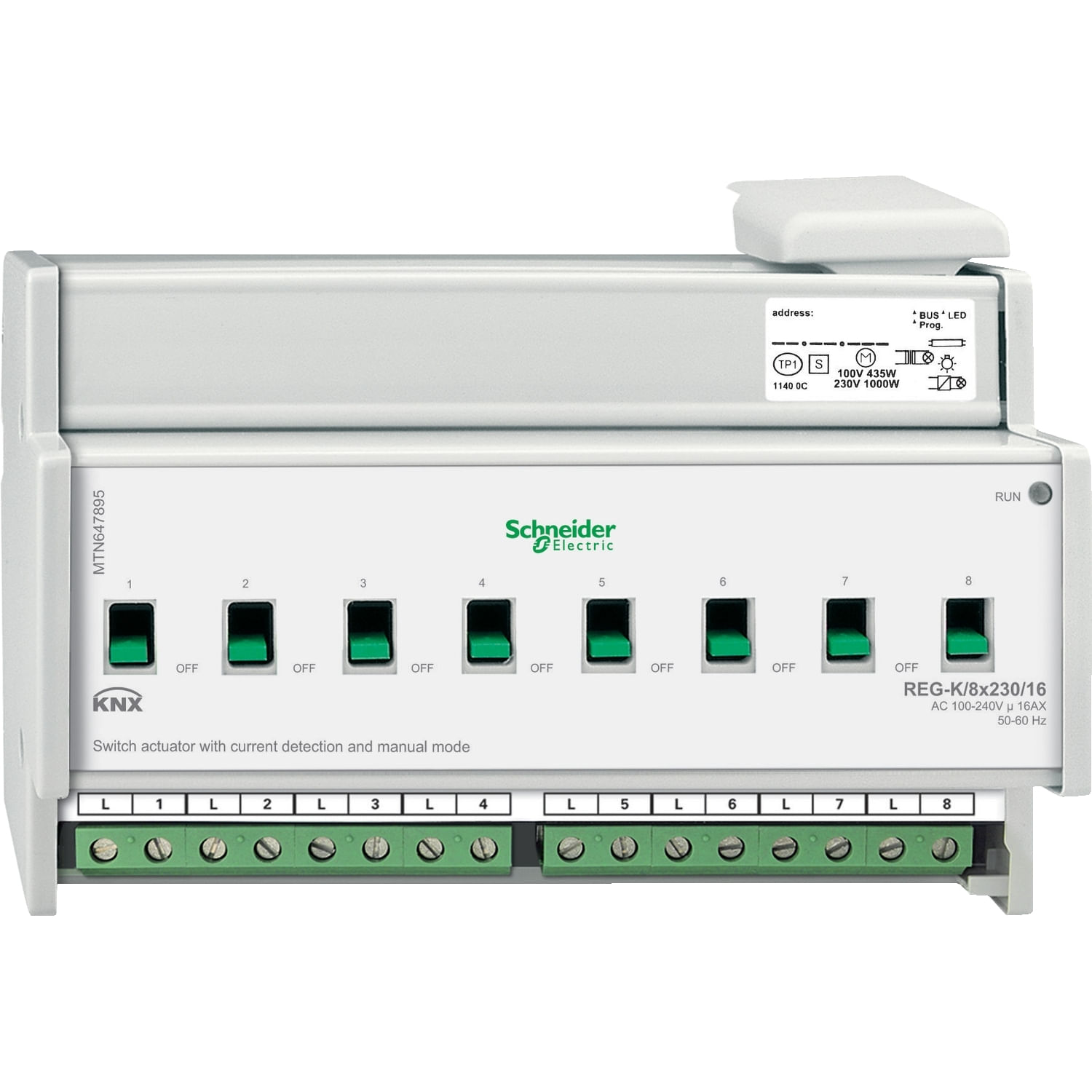 MODULO ATUADOR ON/OFF KNX REG-K/8X230/16 C ACION.MANUAL MTN647895 F.L.