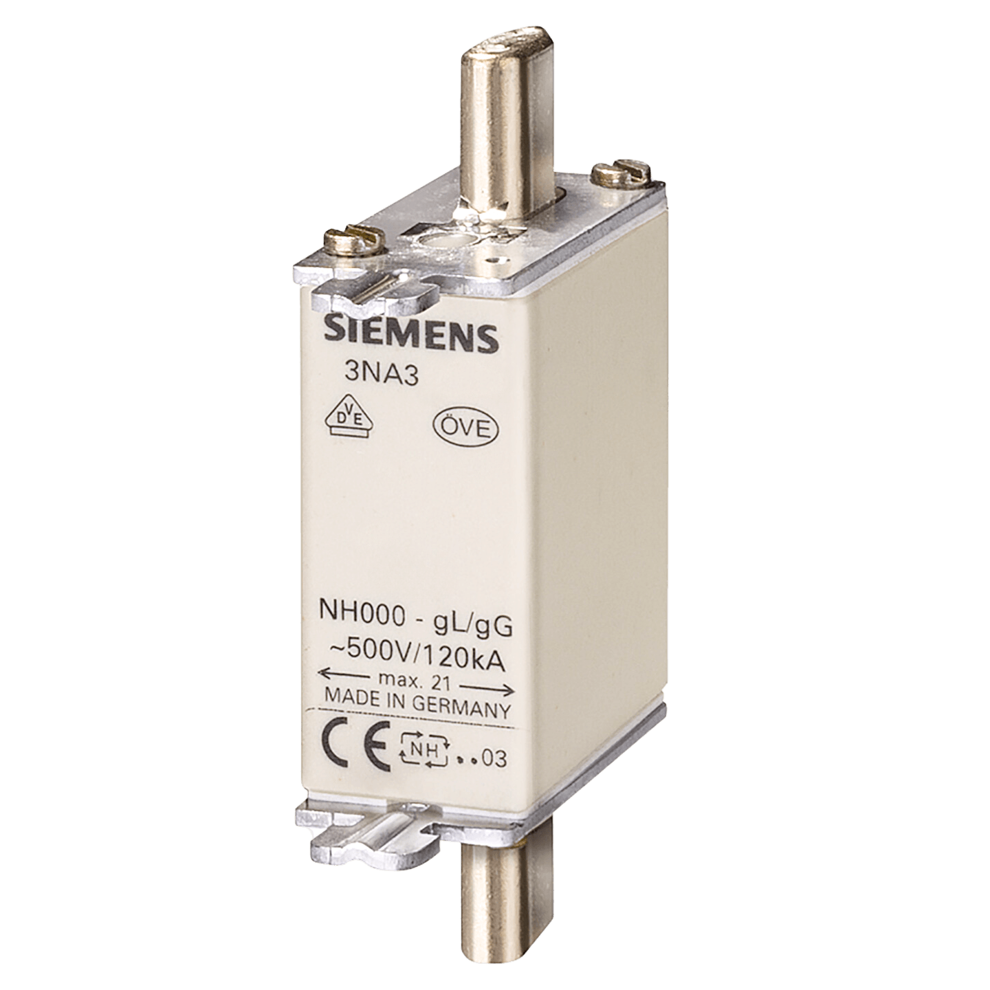 Fusível NH000 500Vca/250Vcc gG 3NA3 – Siemens