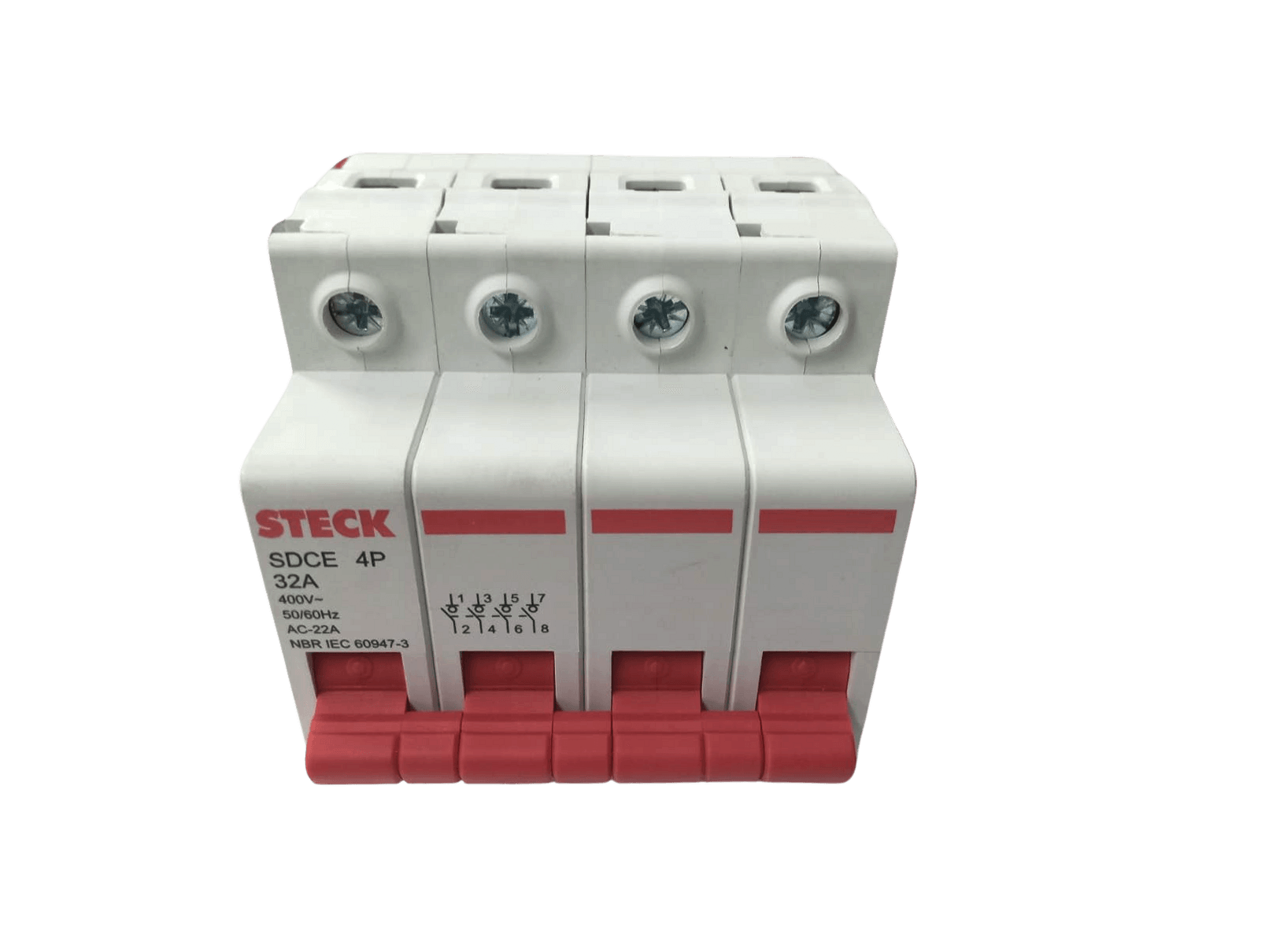 Chave Seccionadora Tetrapolar 32A 400V DIN Cód. SDCE6432 – Steck