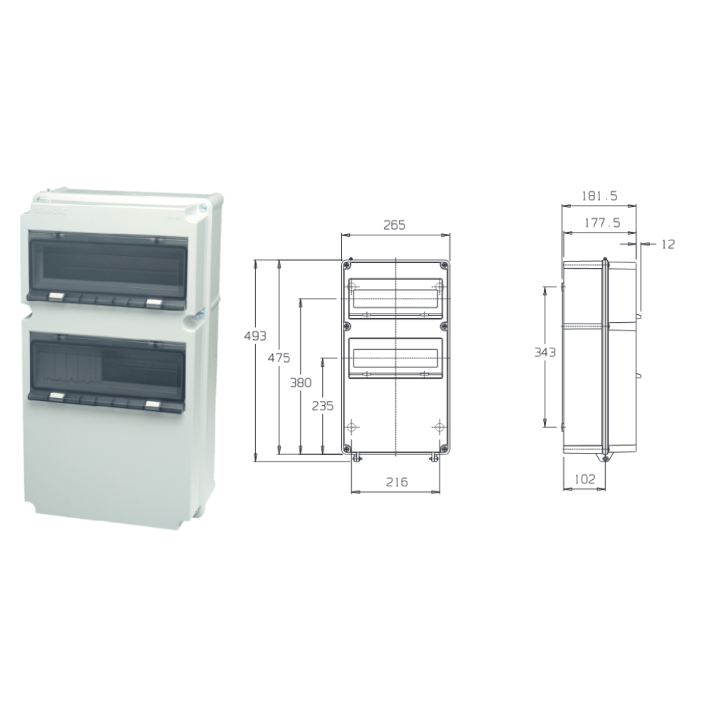 CAIXA PVC STECK DE PASSAGEM SHOCK BOX P/24 DISJ DIN S1824GM F.L.