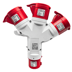 Tomada Industrial Múltipla 16A 3P+T 380/440V IP44 6H Vermelho 1
