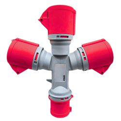 Tomada Industrial Múltipla 16A 3P+T 380/440V 1 Entrada 3 Saídas