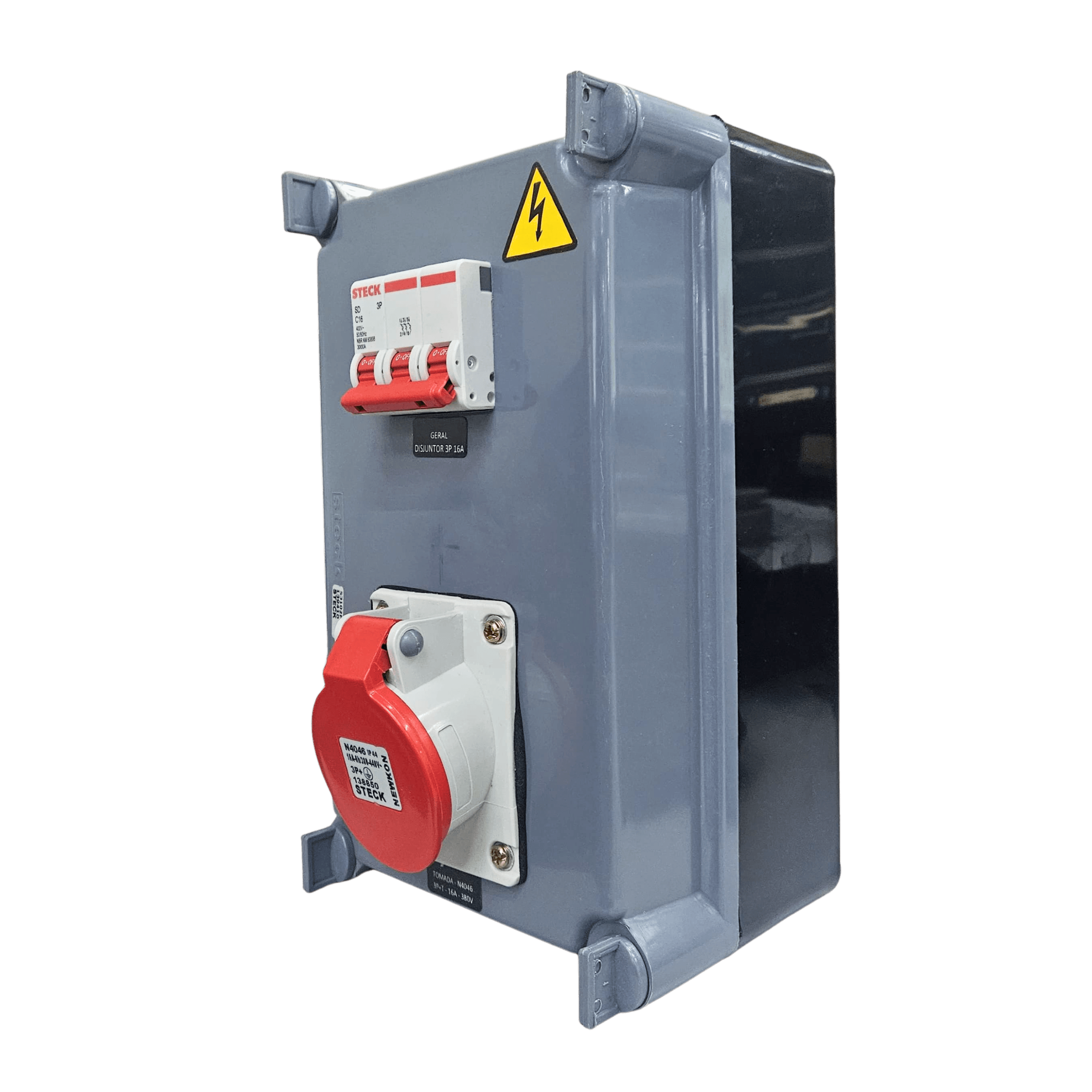 Quadro De Sobrepor C/ 1 Tom. 16A 3P+T 380/440V N4046 + Disj. Trip