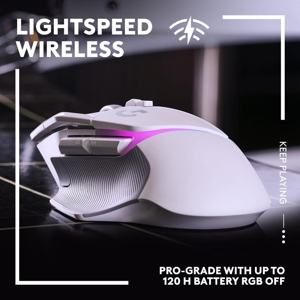 Logitech - Mouse para jogos sem fio G502 X PLUS LIGHTSPEED com sensor HERO 25K - Branco-910-006169