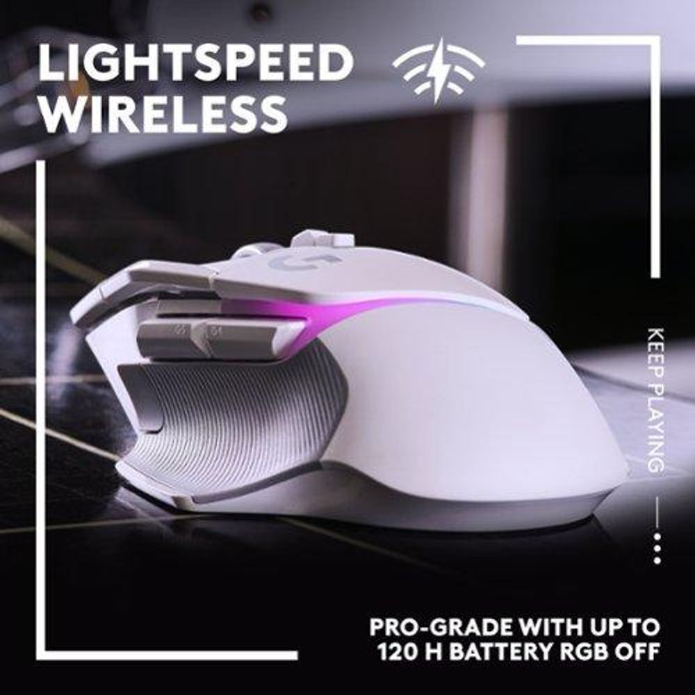 Logitech - Mouse para jogos sem fio G502 X PLUS LIGHTSPEED com sensor HERO 25K - Branco-910-006169