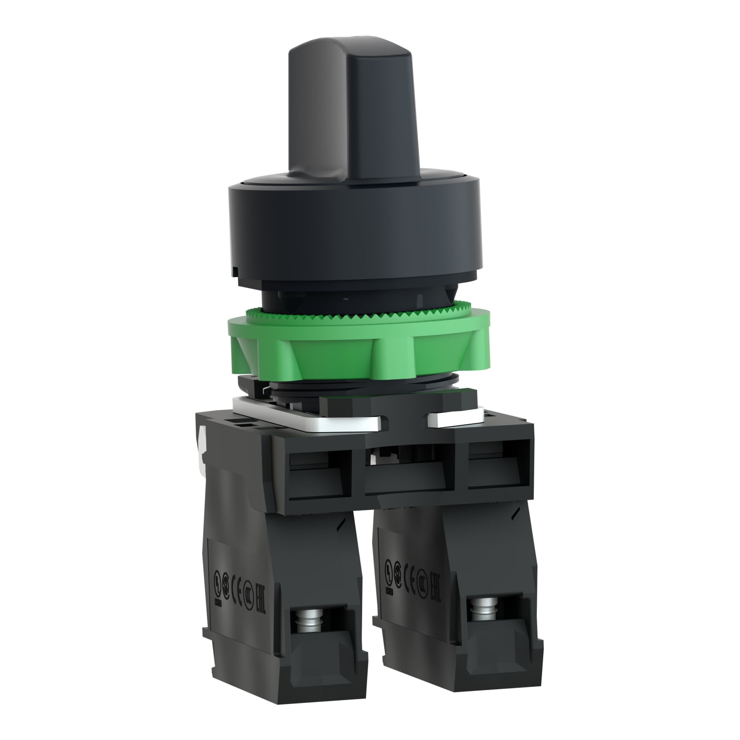 Chave Seletora Ø22mm Plástico 2NA 3 Posições Retorno Mola Cód
