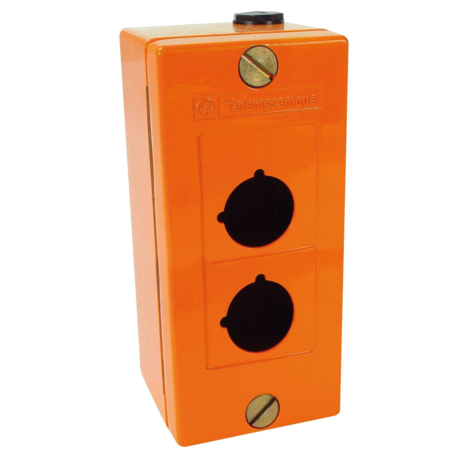 小物 DOUTOR Botoeira Metálica Vazia Ø30mm Laranja 2 Furos 80x175x74,5mm Cód